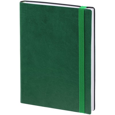 Ежедневник с резинкой 15х21см, недатированный, зеленый