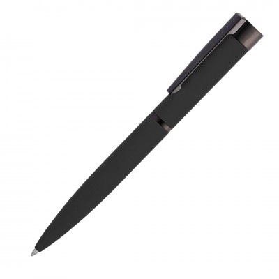 Ручка 14x1,2см, металл/soft-touch, черная/черная