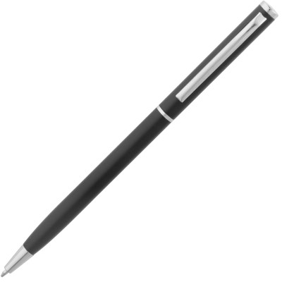 Ручка шариковая SLIM SILVER, металл, матовая черная