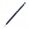 Ручка шариковая, стилус, металл, темно-синяя