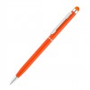 Ручка шариковая, стилус, металл, оранжевая