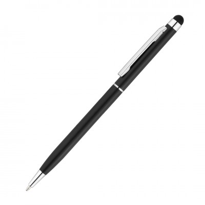 Ручка шариковая, стилус, металл, черная