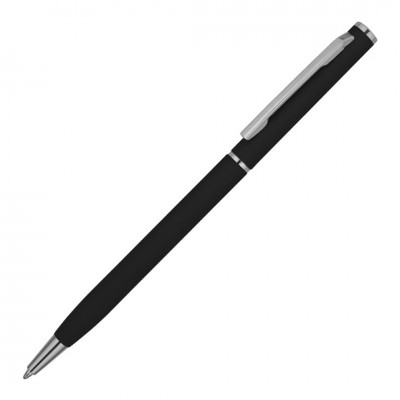Ручка шариковая, металл, софт-тач, черный