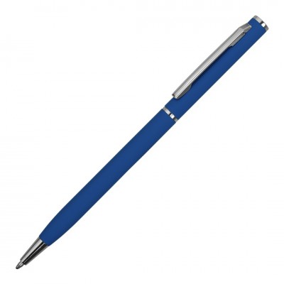 Ручка шариковая, металл, софт-тач, синий