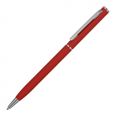 Ручка шариковая, металл, софт-тач, красный