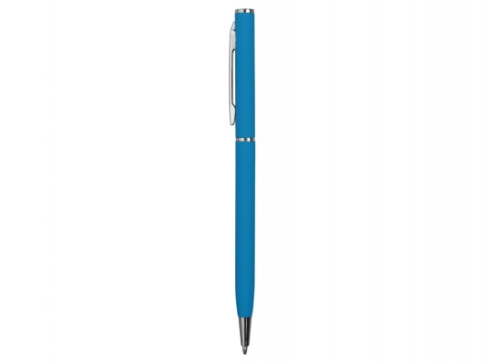 Ручка шариковая, металл, софт-тач, голубой