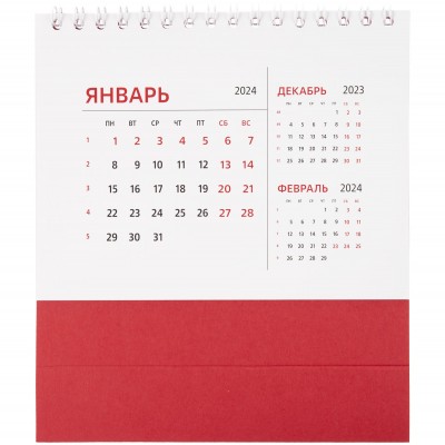 Календарь настольный 14,4х34см на  2024г, красный
