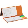 Календарь настольный, 2 блока с клеевым слоем, пластиковые закладки, оранжевый