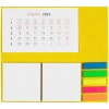 Календарь настольный, 2 блока с клеевым слоем, пластиковые закладки, желтый