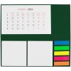 Календарь настольный, 2 блока с клеевым слоем, пластиковые закладки, зеленый