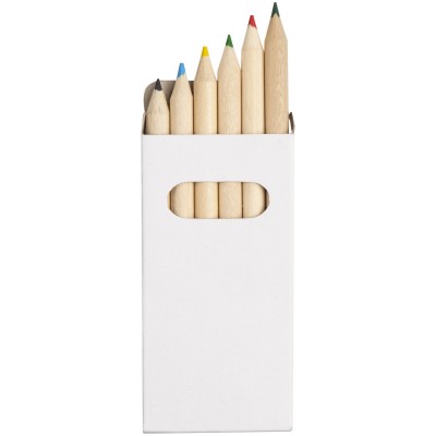 Набор 6 цветных мини-карандашей, белый