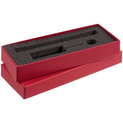 Коробка с ложементом для ручки и флешки, красная