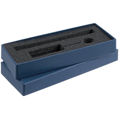 Коробка с ложементом для ручки и флешки, синяя