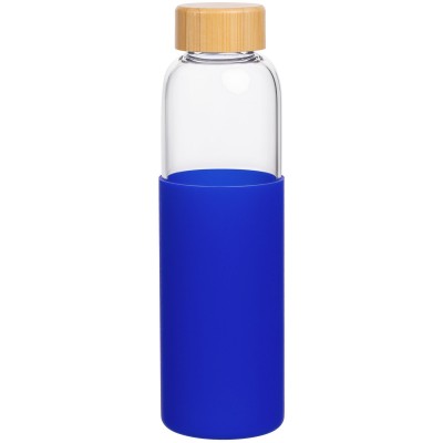 Бутылка для воды 550мл в чехле из силикона, синяя