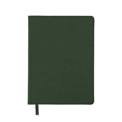 Блокнот А6 с элементами планирования, зеленый, кремовый блок, темно-зеленый обрез