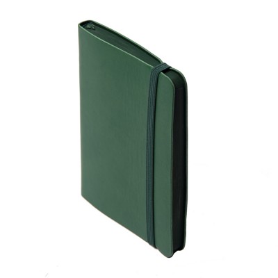 Блокнот А6 с элементами планирования, зеленый, кремовый блок, темно-зеленый обрез