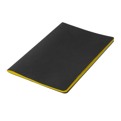 Тетрадь SLIM, 140х210мм, бежевый блок, в клетку, черный с желтым