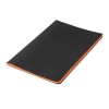 Тетрадь SLIM, 140х210мм, бежевый блок, в клетку, черный с оранжевым