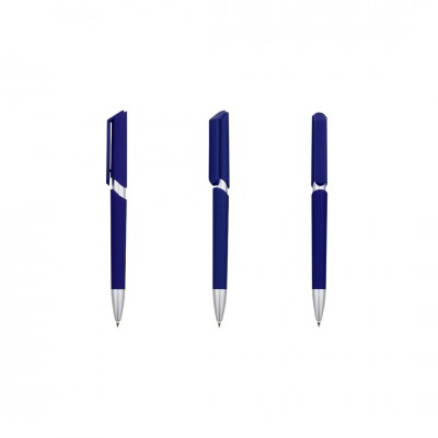 Ручка ZUM пластик, soft-touch,  темно-синяя