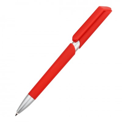 Ручка ZUM пластик, soft-touch,  красная