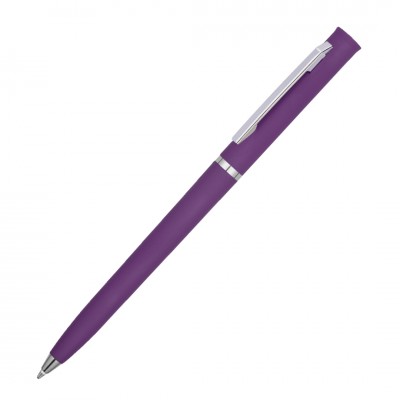 Ручка шариковая, пластик soft-touch,  фиолетовая