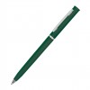 Ручка шариковая, пластик soft-touch,  зеленая