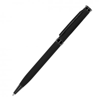 Ручка шариковая MET, soft-touch, черная/черная