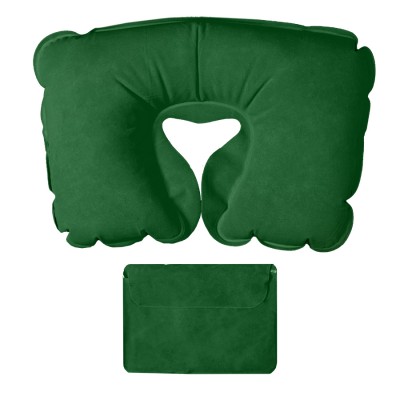 Подушка надувная дорожная, пвх, темно-зеленый