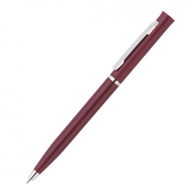 Ручка шариковая, пластик/металл, серебристый/бордовый