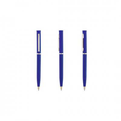 Ручка шариковая, пластик/металл, золотистый/ярко-синий