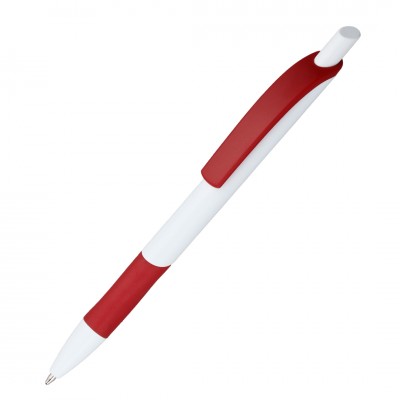 Ручка шариковая с мягким грифом, пластик, красная