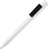 Ручка шариковая "Clipper", пластик, белая с черным