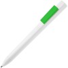 Ручка шариковая "Clipper", пластик, белая с зеленым
