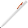 Ручка шариковая "Clipper", пластик, белая с оранжевым