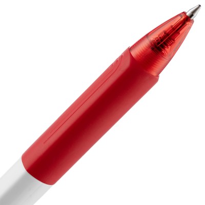 Ручка шариковая, трехгранная с мягким грифом, красная