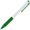 Ручка шариковая, трехгранная с мягким грифом, зеленая