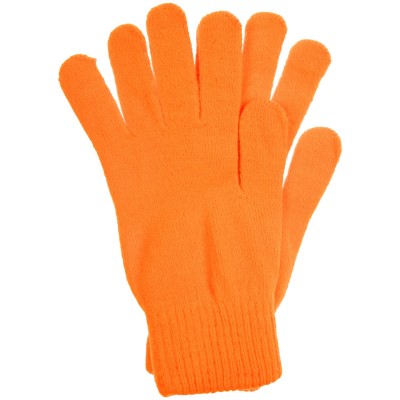 Перчатки однослойные, акрил, оранжевые