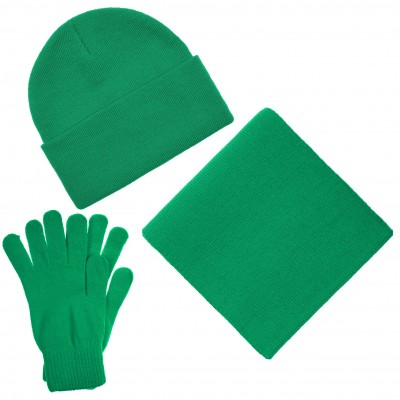 Перчатки однослойные, акрил, зеленые