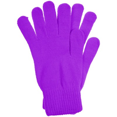Перчатки однослойные, акрил, ярко-фиолетовые
