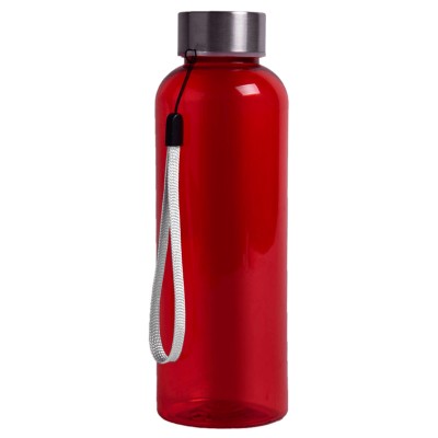 Бутылка для воды 500мл с хлястиком, пластик, красная