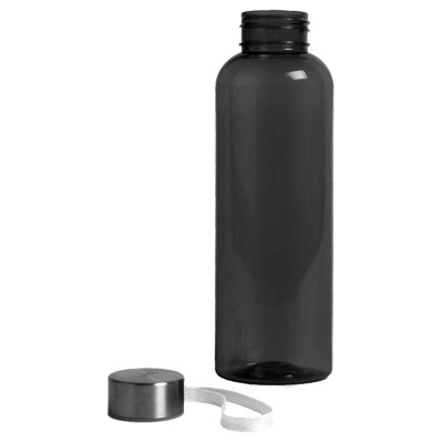 Бутылка для воды 500мл с хлястиком, пластик, черная