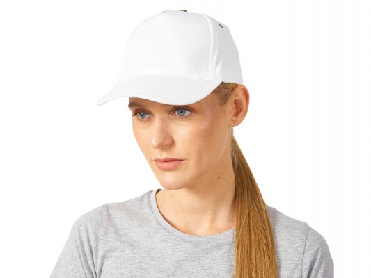 Бейсболка 280г/м2, металлическая застежка, белая