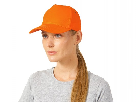 Бейсболка 280г/м2, металлическая застежка, оранжевая