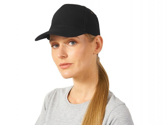 Бейсболка 280г/м2, металлическая застежка, черная