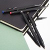 Ручка шариковая со стилусом, софт-тач, черный/синий