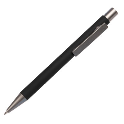 Ручка шариковая Pike, софт-тач, черная