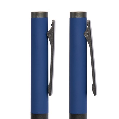 Ручка шариковая с колпачком, с покрытием soft touch, синяя