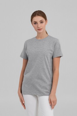 Футболка унисекс 160г/м² хлопок, серый меланж