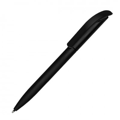 Ручка шариковая 14х1см, пластик, черный/черный (матовый клип)