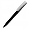 Ручка шариковая ZET  MIX, софт тач, черная с серебристым